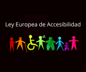 Iconos de personas con capacidades diversas y derecho a un lenguaje claro. Se lee "Ley europea de accesibilidad"